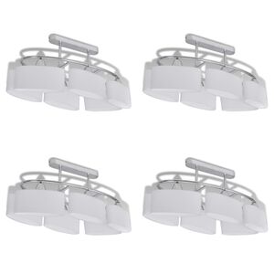vidaXL Plafonnier avec abat-jours en verre ellipso&iuml;de 4 pcs E14