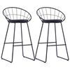 vidaXL Chaises de bar lot de 2 noir similicuir