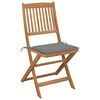 vidaXL Chaises pliables de jardin lot de 2 avec coussins Bois d'acacia