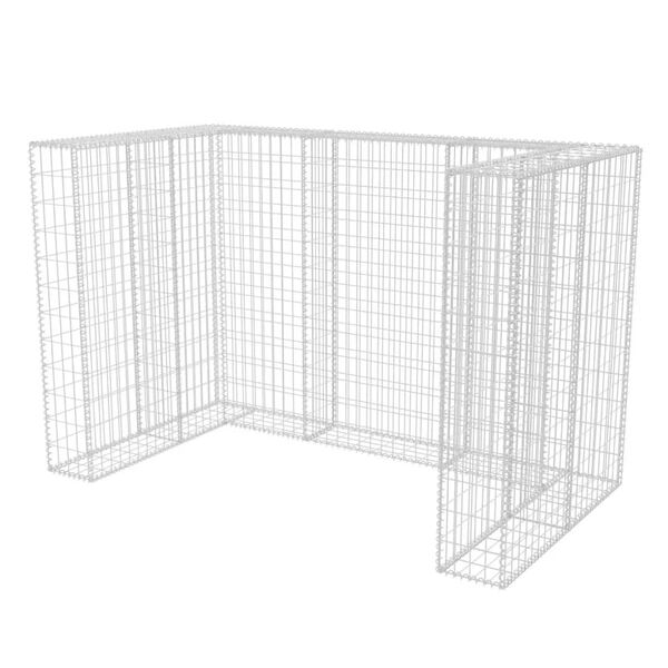 vidaXL Cadre &agrave; gabion de poubelle double Acier 180 x 100 x 120 cm
