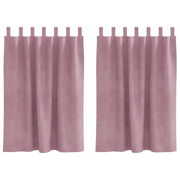 vidaXL Rideaux occultants 2 pcs Rose fonc&eacute; 140 x 140 cm Velours