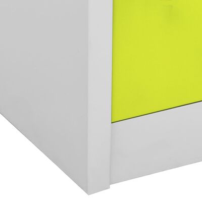 vidaXL Armoires à casiers 2 pcs Gris clair et vert 90x45x92,5 cm Acier