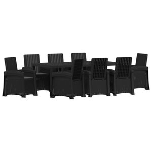 vidaXL Ensemble de salle &agrave; manger pour jardin 9 pc Anthracite PP