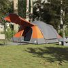 vidaXL Tente familiale tunnel 8 personnes gris et orange imperm&eacute;able