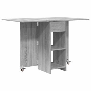 vidaXL Table &agrave; d&icirc;ner 115 x 70 x 75 cm Bois d'ing&eacute;nierie Sonoma gris