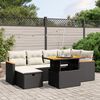 vidaXL Salon de jardin 7 pcs avec coussins noir r&eacute;sine tress&eacute;e