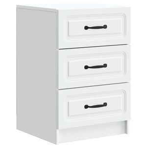vidaXL Cabinet de chevet Blanc 43 x 41 x 63,5 cm Bois d'ing&eacute;nierie