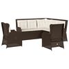 vidaXL Salon de jardin 5 pcs avec coussins Marron R&eacute;sine tress&eacute;e