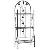 vidaXL Support &agrave; plantes 3 niveaux Noir 52x28x128 cm Fer