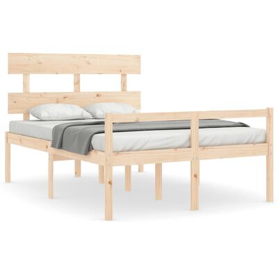 vidaXL Lit pour personne âgée et tête de lit petit double bois massif