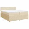 vidaXL Sommier &agrave; lattes de lit avec matelas Cr&egrave;me 200x200 cm Tissu