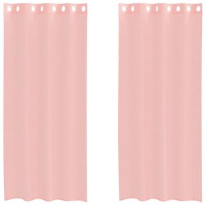 vidaXL Rideaux en voile avec &oelig;illets 2 pcs rose 140x245 cm