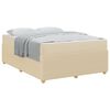 vidaXL Cadre de lit avec matelas Cr&egrave;me 160 x 200 cm tissu