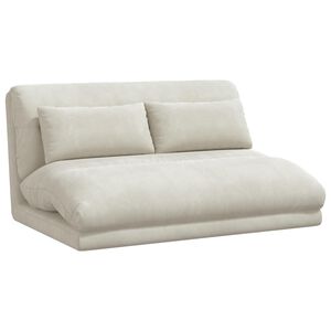 vidaXL Fauteuil de sol ajustable Cr&egrave;me Velours