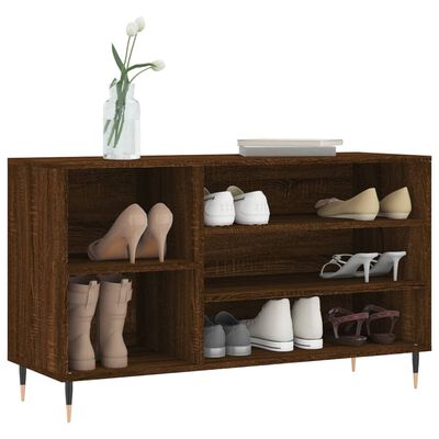 vidaXL Armoire à chaussures Chêne marron 102x36x60cm Bois d'ingénierie