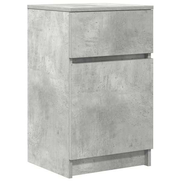 vidaXL Table de chevet gris béton 39x35x65 cm bois d’ingénierie