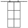 vidaXL Porte coulissante et quincaillerie ESG verre et aluminium