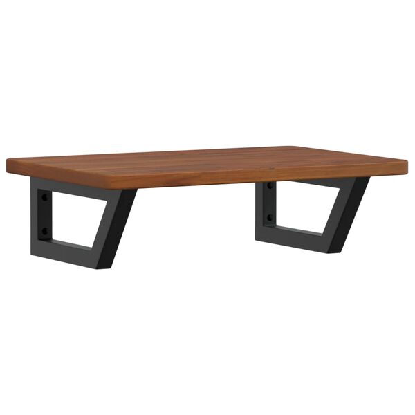 vidaXL &Eacute;tag&egrave;re de vasque murale acier et bois de ch&ecirc;ne massif