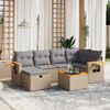 vidaXL Salon de jardin avec coussins 7pcs m&eacute;lange beige r&eacute;sine tress&eacute;e
