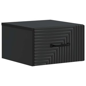 vidaXL Cabinet de chevet mural avec tiroir Noir 34,5 x 33 x 20 cm