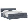 vidaXL Cadre de lit ottoman avec matelas gris fonc&eacute; 200x200 cm velours