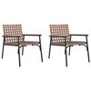 vidaXL Chaise de jardin 2 pc Marron polyrotin