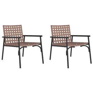 vidaXL Chaise de jardin 2 pc Marron polyrotin