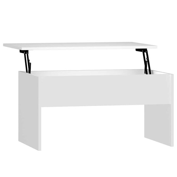 vidaXL Table basse Blanc 80x50,5x41,5 cm Bois d'ing&eacute;nierie