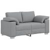 vidaXL Canap&eacute; 3 pcs Gris clair Tissu en lin m&eacute;lang&eacute;