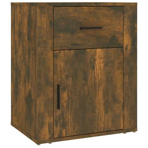 vidaXL Table de chevet Ch&ecirc;ne fum&eacute; 50x36x60 cm Bois d'ing&eacute;nierie