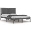 vidaXL Cadre de lit sans matelas gris 135x190 cm bois de pin massif