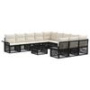 vidaXL Ensemble de canap&eacute; de jardin 12 pc Noir polyrotin
