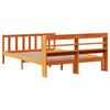 vidaXL Cadre de lit et t&ecirc;te de lit sans matelas cire marron 140x190 cm