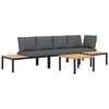 vidaXL Salon de jardin 4 pcs avec coussins noir aluminium