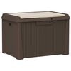 vidaXL Bo&icirc;te de rangement jardin coussin de si&egrave;ge marron 125 L PP