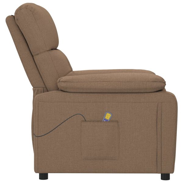 vidaXL Fauteuil de massage Marron Tissu