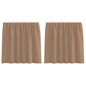 vidaXL Rideaux en voile &agrave; &oelig;illets 2 pcs marron clair