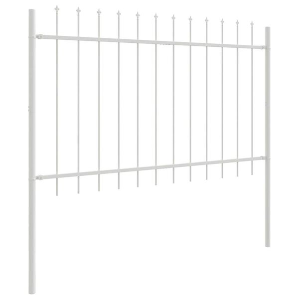 vidaXL Cl&ocirc;ture de jardin 2 pcs Blanc 3,4 x 1 m Acier rev&ecirc;tu de poudre