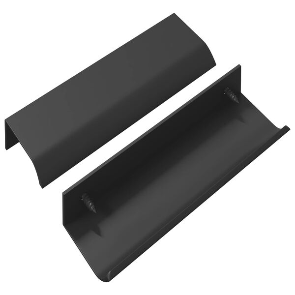vidaXL Poign&eacute;e 2 pcs Noir 120 x 39.6 x 17 mm Aluminium