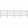 vidaXL Cl&ocirc;ture de jardin avec dessus en forme de lance 671x150 cm noir