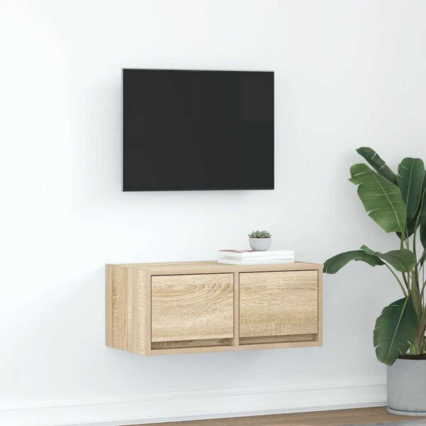 vidaXL Meuble TV ch&ecirc;ne sonoma 60x31x25,5 cm bois d'ing&eacute;nierie