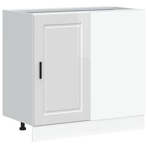 vidaXL Meuble bas de cuisine &laquo; Porto &raquo; Bois d'ing&eacute;nierie blanc brillant