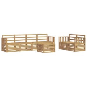 vidaXL Ensemble de canap&eacute;s d'ext&eacute;rieur 7 pc Blanc Bois d'Acacia Massif
