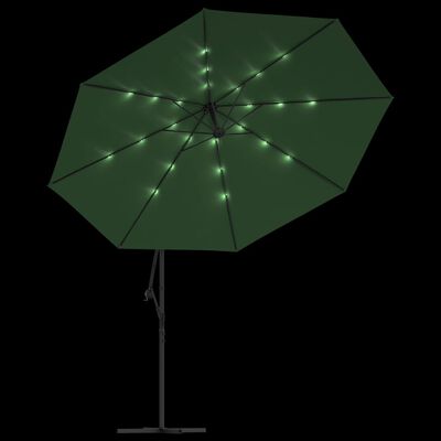 vidaXL Parasol en porte-à-feux et poteau métallique 350 cm Vert