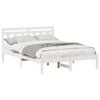 vidaXL Cadre de lit Blanc 135 x 190 cm Pin massif