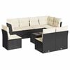 vidaXL Salon de jardin 9 pcs avec coussins noir r&eacute;sine tress&eacute;e
