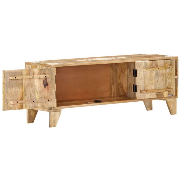 vidaXL Meuble TV 110x30x40 cm Bois massif de manguier