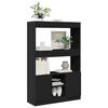 vidaXL Buffet haut noir 92x33x140 cm bois d'ing&eacute;nierie