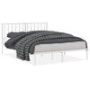 vidaXL Cadre de lit m&eacute;tal sans matelas et t&ecirc;te de lit blanc 150x200 cm