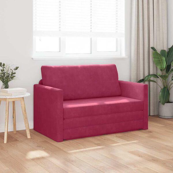 vidaXL Canap&eacute;-Lit 110cm Bordeaux Velours
